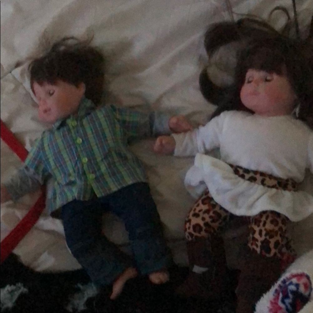 two american girl dolls